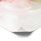 白い背景に描かれた水彩画の赤いバラの花束 フォトプリント            (角)