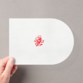 白い背景に描かれた赤い花の絵 アクリル招待状 (インサイチュ (ポータブル))