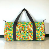 白い背景に数々のキャンディービーンズ黄色の色 ダッフルバッグ