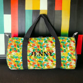 白い背景に数々のキャンディービーンズ黄色の色 ダッフルバッグ