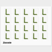白い背景に文字「L」が入っている スクエアシール (シート)