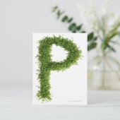 白い背景に文字「P」 ポストカード (スタンド正面)