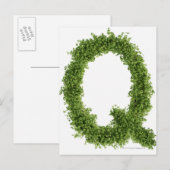 白い背景に文字「Q」 ポストカード (正面/裏面)