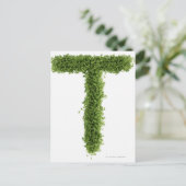 白い背景に文字「T」 ポストカード (スタンド正面)