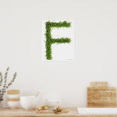 白い背景に文字'F'が入っている ポスター (キッチン)