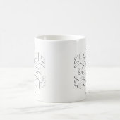 白い背景に白い3-dスノーフレーク コーヒーマグカップ (中央)
