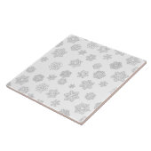 白い背景に白い3-d雪の結晶 タイル (側面)