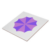 白い背景に紫の傘の上瓦 タイル (側面)