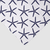 白い背景に紺色のヒトデ 薄葉紙 (詳細)