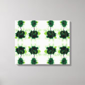 白い背景に緑の花の束 キャンバスプリント (正面)