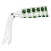 白い背景に緑の花の束 タイヘッドバンド (回転270)