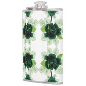 白い背景に緑の花の束 フラスク (左)