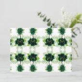 白い背景に緑の花の束 プログラム (スタンド正面)