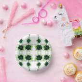 白い背景に緑の花の束 ペーパーボウル (パーティー)