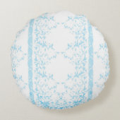 白い背景に緑の花の束 ラウンドクッション (裏面)