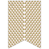 白い背景に緑の葉の模様 バンティングフラッグ (第1の旗)