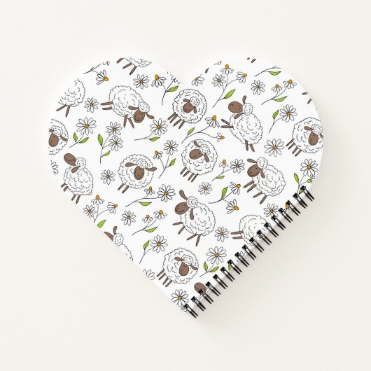 白い背景に羊を数える ノートブック (裏面)