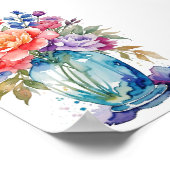 白い背景に美しい花瓶クリップアート ポスター (角)