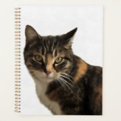 白い背景に芸術的Tabby Catポートレート プランナー手帳 (正面)