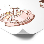 白い背景に表示される食品アイテム ポスター (角)