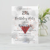 白い背景に赤いマティーニ 招待状 (スタンド正面)