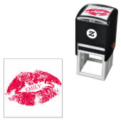 白い背景に赤い唇 セルフインキングスタンプ (インサイチュ)