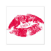 白い背景に赤い唇 セルフインキングスタンプ (デザイン)