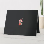 白い背景に赤い花のデザイン サンキューカード (正面)