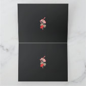 白い背景に赤い花のデザイン サンキューカード (内部)