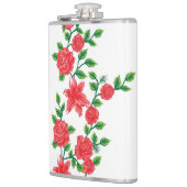 白い背景に赤い花の束 フラスク (左)