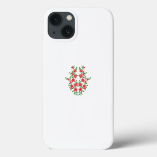 白い背景に赤い花の束 iPhone 13ケース