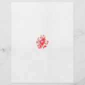 白い背景に赤い花をスケッチしたもの (正面)