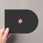 白い背景に赤い花をスケッチしたもの アクリル招待状 (インサイチュ (ポータブル))