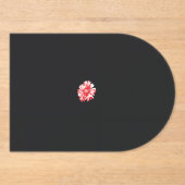 白い背景に赤い花をスケッチしたもの アクリル招待状 (正面)