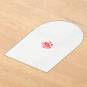 白い背景に赤い花をスケッチしたもの アクリル招待状 (レイダウン)