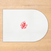 白い背景に赤い花をスケッチしたもの アクリル招待状 (正面)