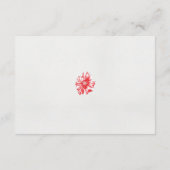 白い背景に赤い花をスケッチしたもの エンクロージャーカード (裏面)