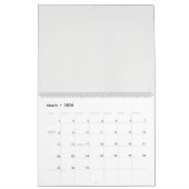 白い背景に赤い花をスケッチしたもの カレンダー (3月 2026)