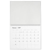 白い背景に赤い花をスケッチしたもの カレンダー (2月 2027)