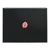 白い背景に赤い花をスケッチしたもの カレンダー (カバー)