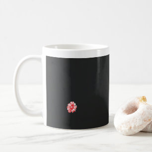 白い背景に赤い花をスケッチしたもの コーヒーマグカップ