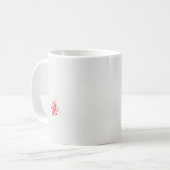 白い背景に赤い花をスケッチしたもの コーヒーマグカップ (正面左)