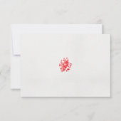 白い背景に赤い花をスケッチしたもの サンキューカード (正面)