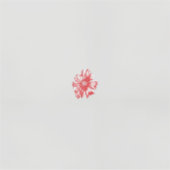 白い背景に赤い花をスケッチしたもの シール (正面)