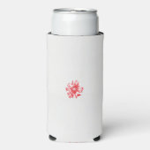 白い背景に赤い花をスケッチしたもの スリム缶クーラー (Seltzer正面)