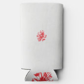 白い背景に赤い花をスケッチしたもの スリム缶クーラー (裏面)