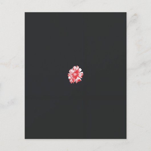 白い背景に赤い花をスケッチしたもの チラシ (正面)