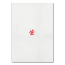 白い背景に赤い花をスケッチしたもの テーブルナンバー