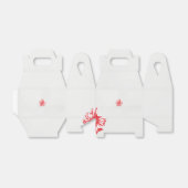 白い背景に赤い花をスケッチしたもの フェイバーボックス (折り畳みなし)