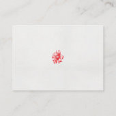 白い背景に赤い花をスケッチしたもの プレイスカード (裏面)